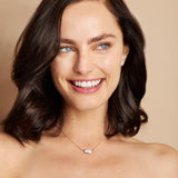 Elisa 14k Gold Necklace in White Diamond