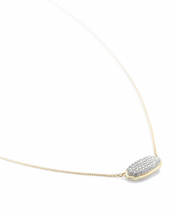 Elisa 14k Gold Necklace in White Diamond