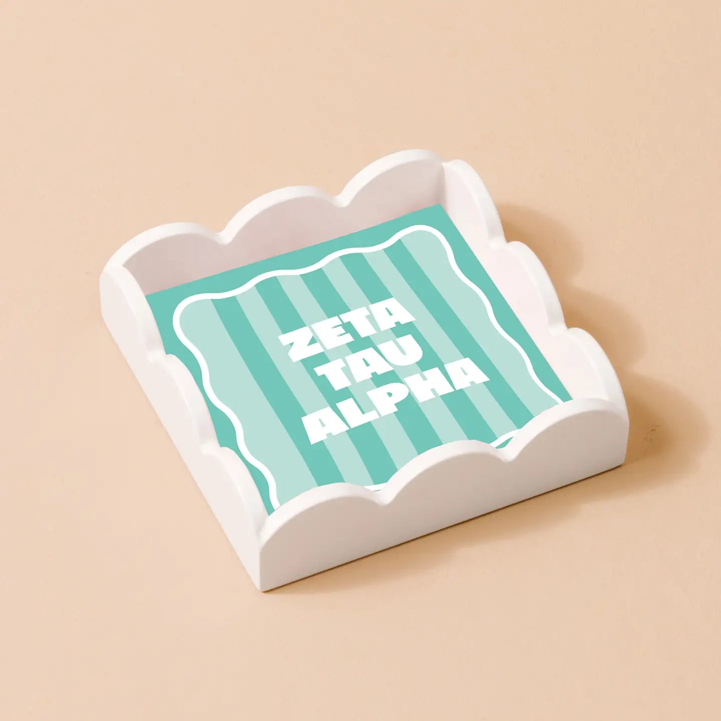 Sorority Stripe Scallop Trinket Tray
