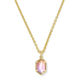 Hallie Short Gold Pendant Necklace, Sunrise Watercolor Illusion