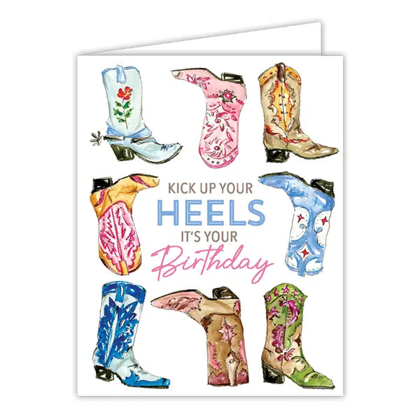 Handpainted Greeting Card, Kick Up Your Heels