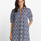 Emerson Dress, Tribal Medallion Navy