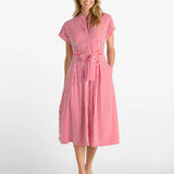 Matilda Dress, Stripe Red