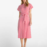 Matilda Dress, Stripe Red