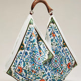 Satin Scarf Medium Bag, Flora Tile