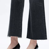 Mid Rise Wide Leg Jeans, Dark Grey