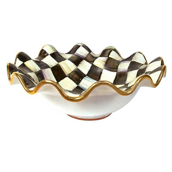 Courtly Check Medium Ceramic Fluted Serving Bowl
