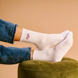 Embroidered Crew Socks, American Flags