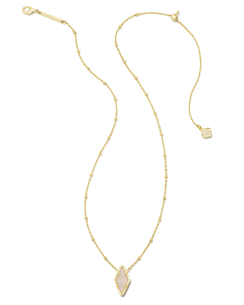 Kinsley Gold Short Pendant Necklace, Iridescent Drusy