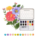 Watercolor Pocket Set of 12 with Brush, Floral Colors
