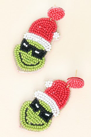 Grinch Christmas Earrings