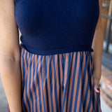 Copper Row Midi Dress, Navy