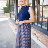 Copper Row Midi Dress, Navy