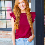 Sip of Merlot Top, Maroon