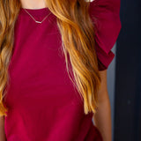 Sip of Merlot Top, Maroon
