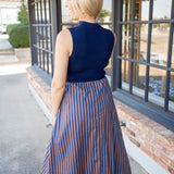Copper Row Midi Dress, Navy