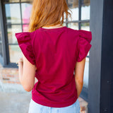Sip of Merlot Top, Maroon