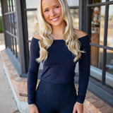 Round Two Off-The-Shoulder Top, Black
