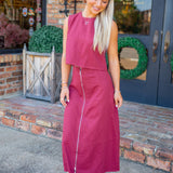 Better Together Midi Skirt, Maroon