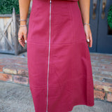 Better Together Midi Skirt, Maroon
