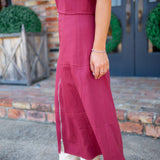 Better Together Midi Skirt, Maroon