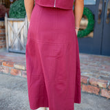 Better Together Midi Skirt, Maroon