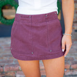 Stitch and Stone Utility Skirt, Burgundy