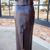 Downtown Nights Midi Skirt, Chocolate Fondant