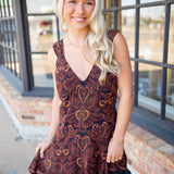 Free Spirit Mini Dress, Brown Multi