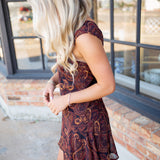 Free Spirit Mini Dress, Brown Multi