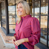 Full Stripe Ahead Top, Plum