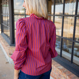 Full Stripe Ahead Top, Plum