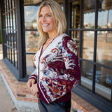 Millena Buttoned Knit Cardigan, Burgundy