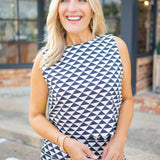 Agatha Chic Sleeveless Top, Black Retro