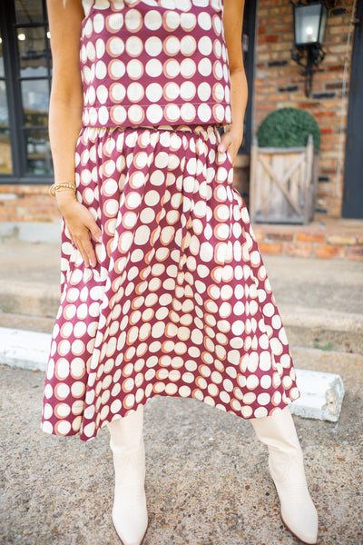 Bold Moves Skirt, Maroon