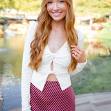 Alina Twist Front Top, Off White