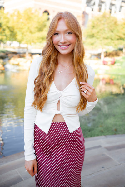 Alina Twist Front Top, Off White