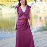 Lola Overlay Midi Skirt, Wine