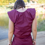 Lola V-Neck Top, Wine