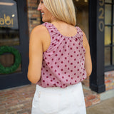 Dotted Delight Top, Burgundy