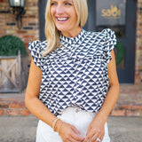 Coriane Top, Black Retro