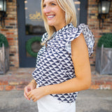 Coriane Top, Black Retro