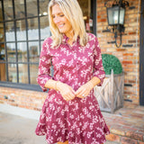 Sibeli Dress, Maroon Maiden Lane