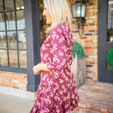 Sibeli Dress, Maroon Maiden Lane