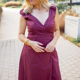 Lola Wrap Midi Dress, Wine