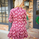 Sibeli Dress, Maroon Maiden Lane
