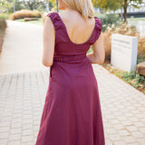 Lola Wrap Midi Dress, Wine