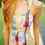 Adeline Dress, Diagonal Check