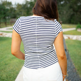 Most Wanted Striped Cardi, Navy/White Stripe Combo