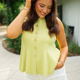 Polished Poise Top, Chartreuse